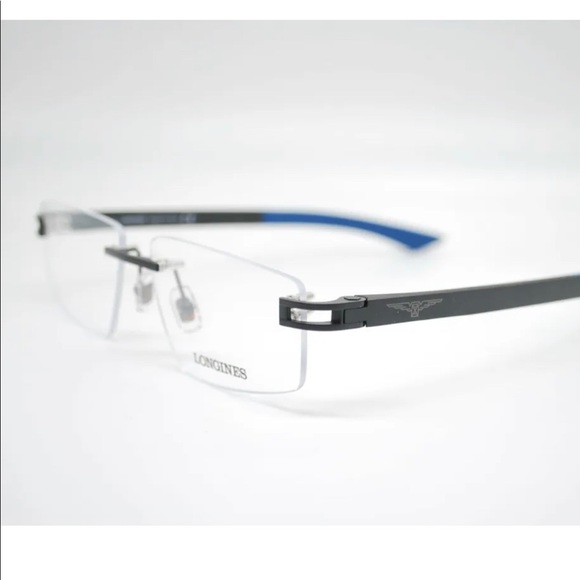 LONGINES LG5007-H 002 RIMLESS MATTE BLACK MEN’s EYEGLASSES AUTHENTIC 56x15x150 - Picture 3 of 5